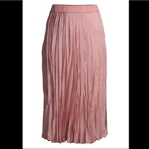 NWOT Pink Crinkle Midi Skirt Time and Tru